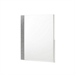 Pemberly Row 33 x 39 Dresser Mirror - Crystal Accents in White Glossy Laminate
