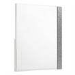 Pemberly Row 33 x 39 Dresser Mirror - Crystal Accents in White Glossy Laminate