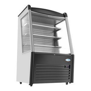 Pemberly Row 36&quot Open-Air Merchandiser Metal Grab and Go Refrigerator in Black