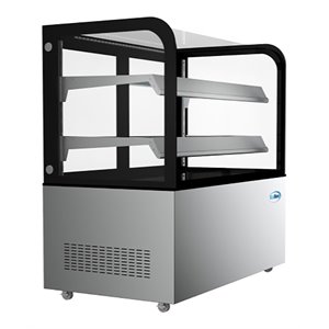 Pemberly Row 48&quot Stainless Steel Refrigerated Bakery Display Case in Silver