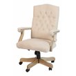 Pemberly Row Microfiber Fabric Executive Swivel Office Chair in Ivory