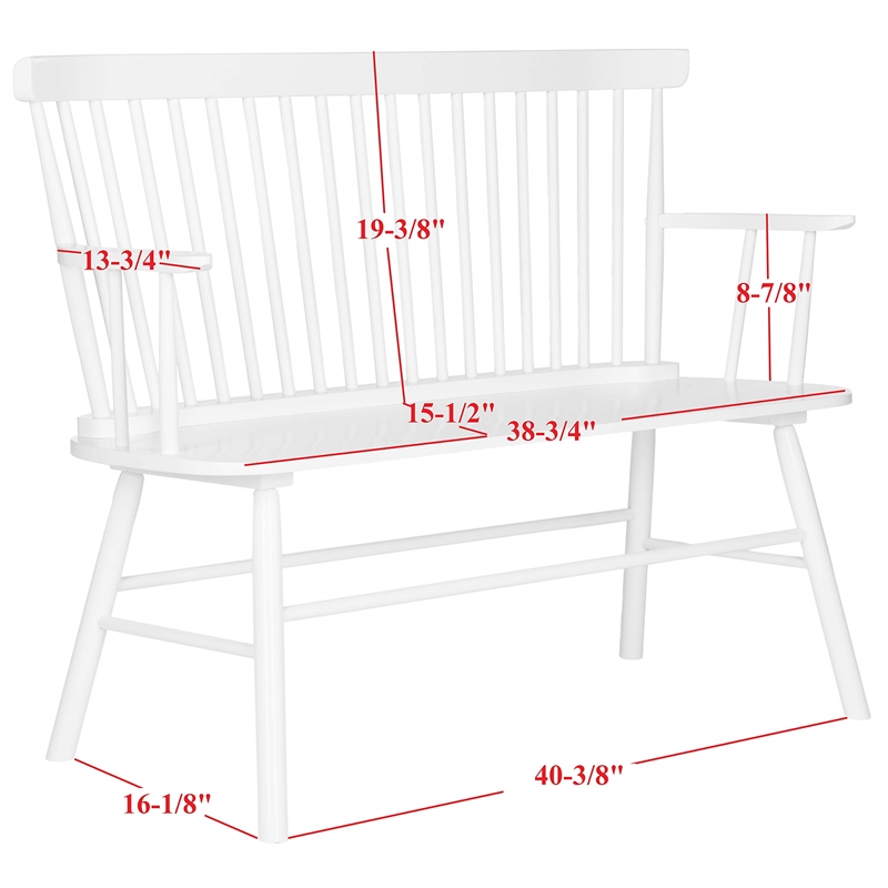 Pemberly Row Wooden Contemporary Spindleback Loveseat in White