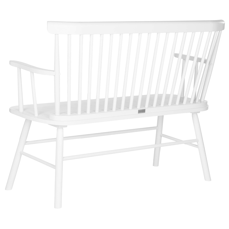 Pemberly Row Wooden Contemporary Spindleback Loveseat in White