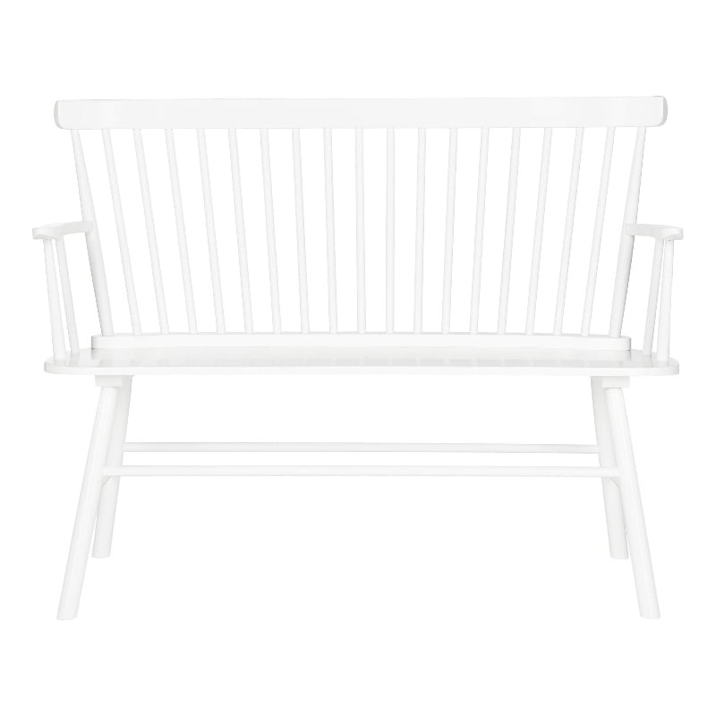 Pemberly Row Wooden Contemporary Spindleback Loveseat in White