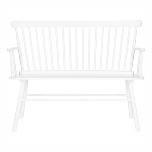 Pemberly Row Wooden Contemporary Spindleback Loveseat in White