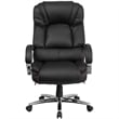 Pemberly Row Big and Tall Leather Swivel Office Chair in Black