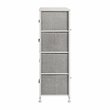 Pemberly Row 4 Drawer Cast Iron Vertical Storage Dresser in White/Gray