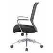 Pemberly Row Horizontal Mesh Back Task Chair with Aluminum Arms/Base in Black