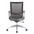 Pemberly Row Horizontal Mesh Back Task Chair with Aluminum Arms/Base in Black