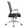 Pemberly Row Horizontal Mesh Back Task Chair with Aluminum Arms/Base in Black