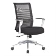 Pemberly Row Horizontal Mesh Back Task Chair with Aluminum Arms/Base in Black