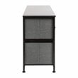 Pemberly Row 5 Drawer Fabric and Cast Iron Storage Chest in Black/Gray