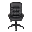 Pemberly Row Contemporary Leather High Back Executive Chair in Black