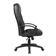 Pemberly Row Contemporary Leather High Back Executive Chair in Black