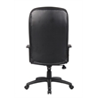 Pemberly Row Contemporary Leather High Back Executive Chair in Black