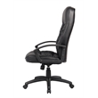 Pemberly Row Contemporary Leather High Back Executive Chair in Black