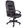 Pemberly Row Contemporary Leather High Back Executive Chair in Black
