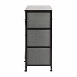 Pemberly Row 3 Drawer Fabric & Cast Iron Vertical Storage Dresser in Black