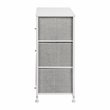 Pemberly Row 3 Drawer Fabric & Cast Iron Vertical Storage Dresser in White