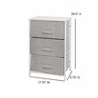 Pemberly Row 3 Drawer Fabric & Cast Iron Vertical Storage Dresser in White