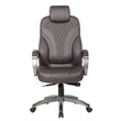 Pemberly Row Contemporary Executive Hinged Arm Chair in Brown