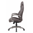 Pemberly Row Contemporary Executive Hinged Arm Chair in Brown