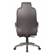 Pemberly Row Contemporary Executive Hinged Arm Chair in Brown
