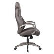 Pemberly Row Contemporary Executive Hinged Arm Chair in Brown