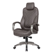 Pemberly Row Contemporary Executive Hinged Arm Chair in Brown
