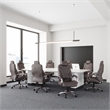 Pemberly Row Contemporary Executive Hinged Arm Chair in Brown