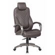 Pemberly Row Contemporary Executive Hinged Arm Chair in Brown