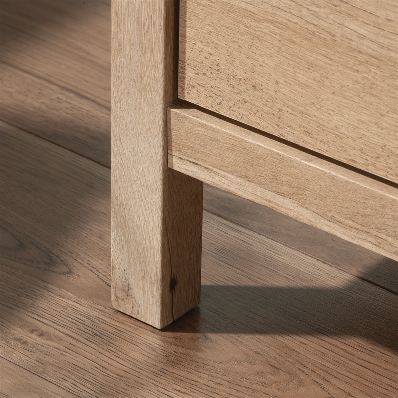 Pemberly Row Pacific View Engineered Wood Metal and Plastic Dresser in Prime Oak