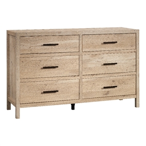Pemberly Row Pacific View Engineered Wood Metal and Plastic Dresser in Prime Oak