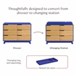 Pemberly Row Contemporary 6-Drawer Double Dresser in Cobalt/Honey