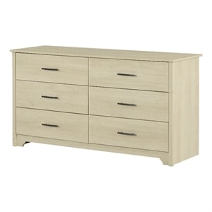 Pemberly Row Engineered Wood Contemporary 6-Drawer Dresser Bleached Oak