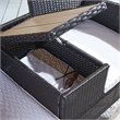 Pemberly Row Polyester Fabric/Foam Patio Loveseat in Black/White Cushion