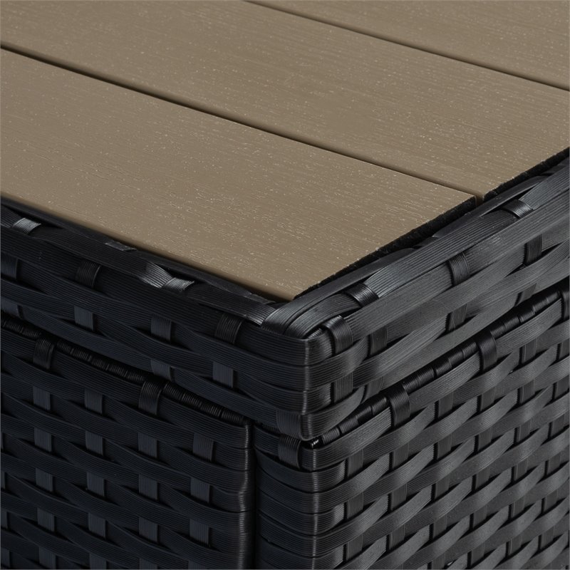 Pemberly Row Polyester Fabric/Foam Patio Loveseat in Black/White Cushion