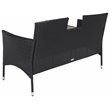 Pemberly Row Polyester Fabric/Foam Patio Loveseat in Black/White Cushion