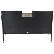 Pemberly Row Polyester Fabric/Foam Patio Loveseat in Black/White Cushion