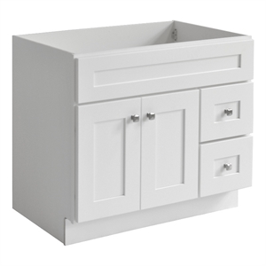 Pemberly Row Bathroom Wood Vanity Ready to Assemble-in White 36&quot