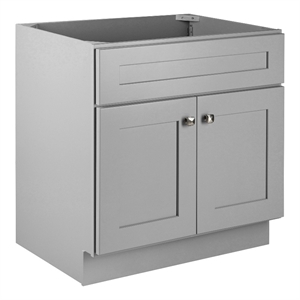 Pemberly Row 30&quot Bathroom Vanity Ready to Assemble Solid Wood in Gray