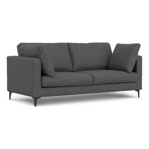 Pemberly Row 76&quotSofa in Tightly Woven Pebble Gray Performance Fabric