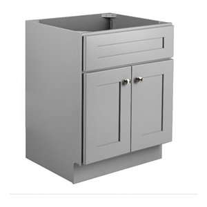 Pemberly Row 24&quot Bathroom Vanity Shaker Wood Fully Assembled in Gray