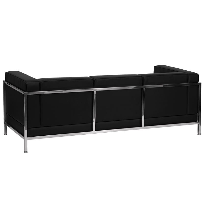 Pemberly Row Contemporary Stainless Steel Sofa Frame in Black