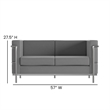 Pemberly Row Modern / Contemporary Leather Love Seat in Black
