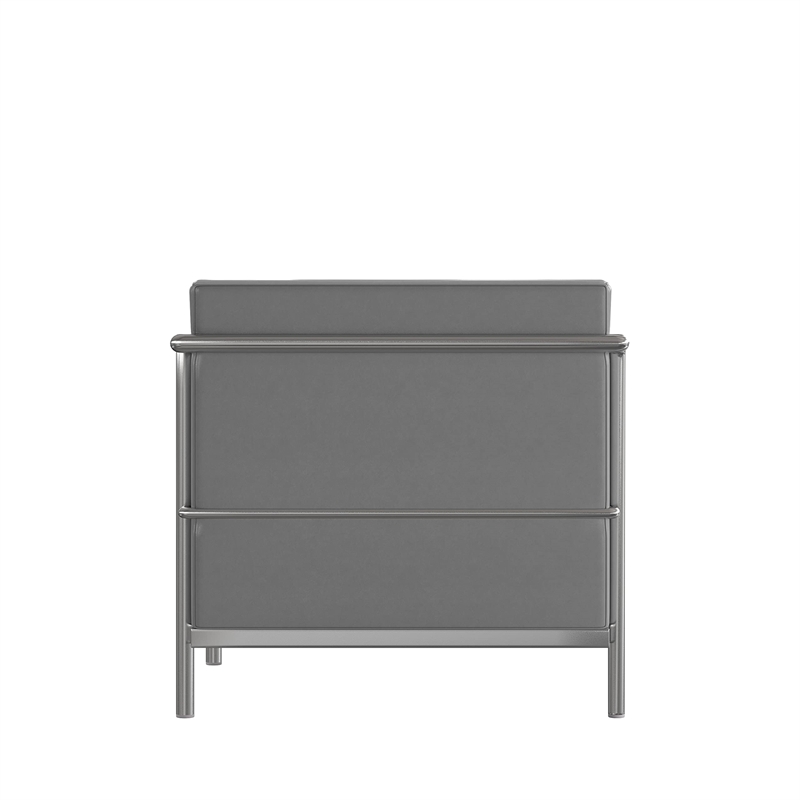 Pemberly Row Modern / Contemporary Leather Love Seat in Black