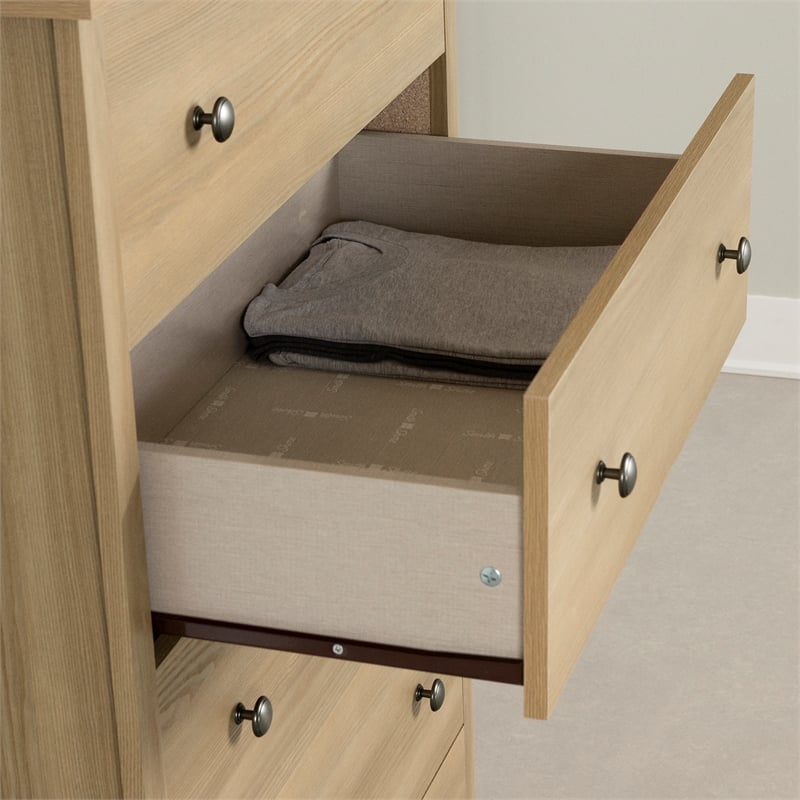 Pemberly Row Contemporary 5-Drawer Chest Dresser Natural Ash