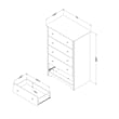 Pemberly Row Contemporary 5-Drawer Chest Dresser Natural Ash