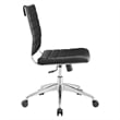 Pemberly Row Modern Vinyl Armless Mid Back Office Chair in Black