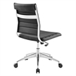 Pemberly Row Modern Vinyl Armless Mid Back Office Chair in Black